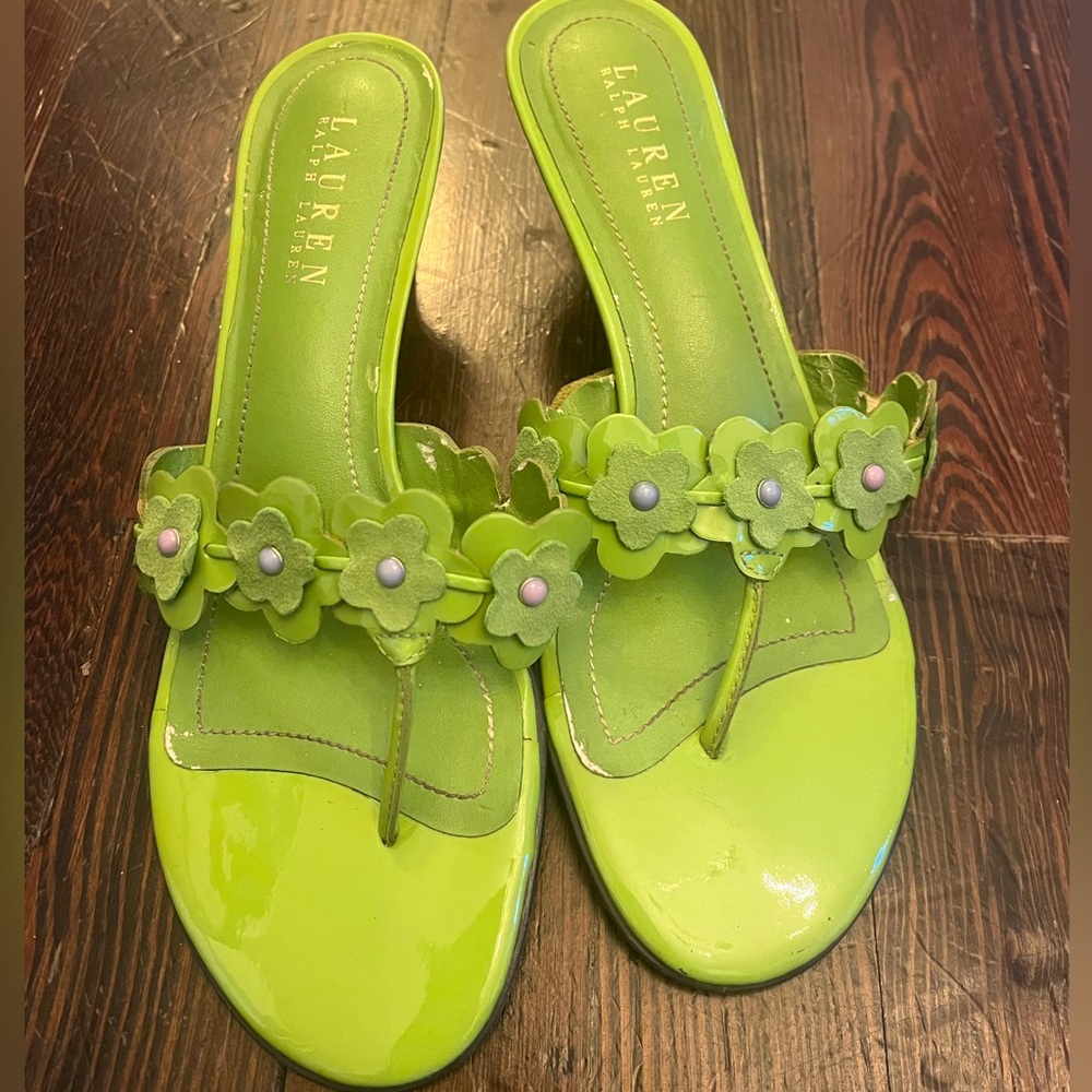 Lauren Ralph Lauren Green Floral Women's Sandals